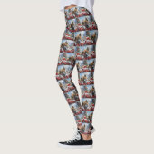 Leggings Akita Chien Festive de Noël (Gauche)