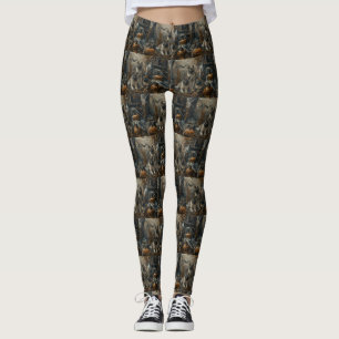 Leggings Akita Halloween Chien de nuit plaisir