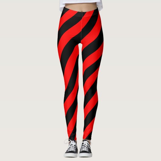 Leggings Albanie Couleurs du drapeau national diagonales (Devant)