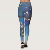Leggings Alcool Abstrait Encre Bleu Or Aqua Violet (Dos)