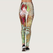Leggings Alfons Mucha 1900 les pierres précieuses vertes (Dos)