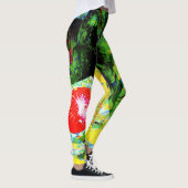 Leggings Algues à diatomée rouge en jaune (Droite)