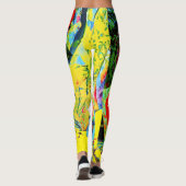 Leggings Algues à diatomée rouge en jaune (Dos)