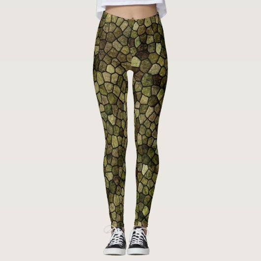 Leggings Algues et Genévrier Pavé Patchwork Terrazo Patt (Devant)