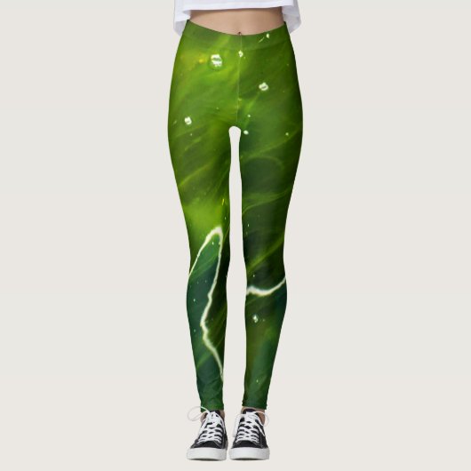 Leggings Algues vertes et tilleul d'eau (Devant)