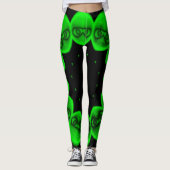 Leggings Alien Abstrait Vert Clair Circulaire (Devant)