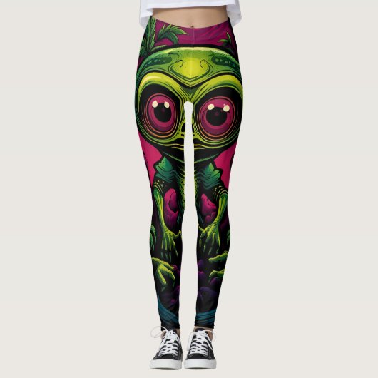 Leggings alien amour crâne drôle bonne humeur chanceux (Devant)