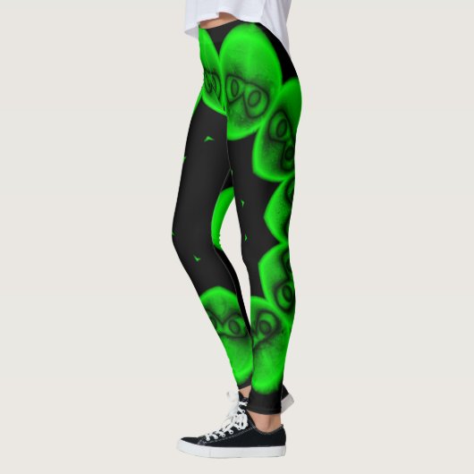 Leggings Alien vert clair circulaire Abstrait (Gauche)