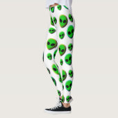 LEGGINGS ALIENS. NEON GREEN ALIEN TIENT LES COULEURS BORDÉE (Gauche)