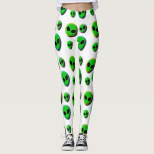 LEGGINGS ALIENS. NEON GREEN ALIEN TIENT LES COULEURS BORDÉE