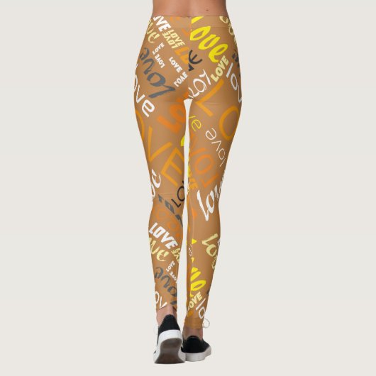 Leggings Alive Orange Gallery Love Words Art (Dos)