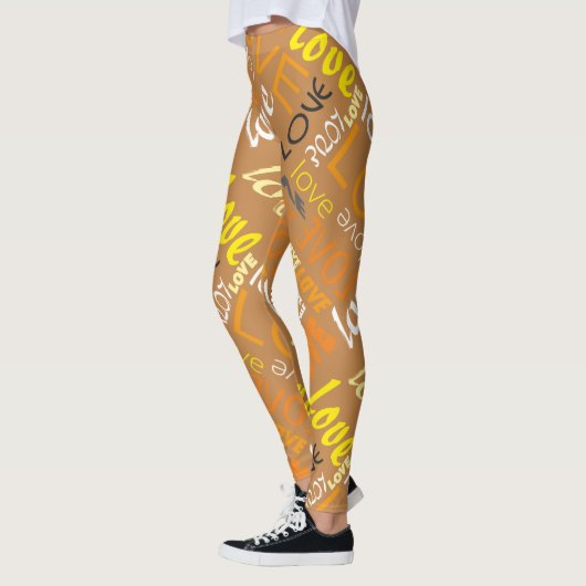 Leggings Alive Orange Gallery Love Words Art (Gauche)