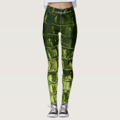LEGGINGS ALLIGATOR AVACADO DU CRU "HORNBACK" (Devant)