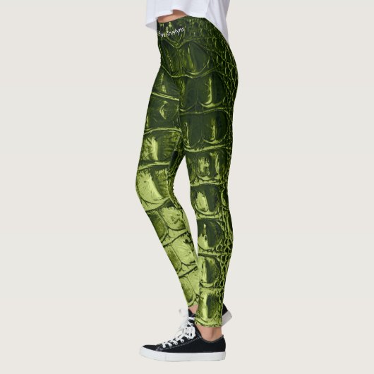 LEGGINGS ALLIGATOR AVACADO DU CRU "HORNBACK" (Gauche)
