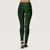 Leggings Alligator noir et vert (Dos)