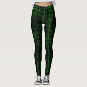 Leggings Alligator noir et vert (Devant)