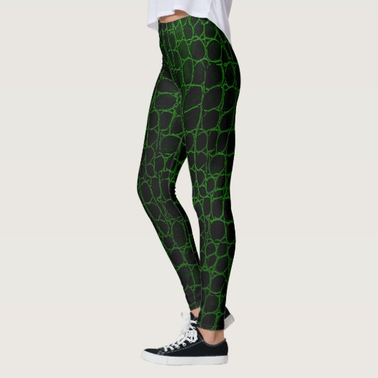 Leggings Alligator noir et vert (Gauche)