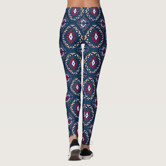 Leggings Allure aztèque : Élégance tribale striée (Dos)