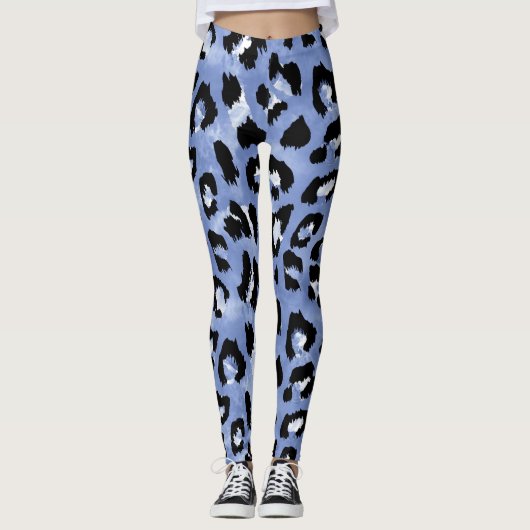 Leggings Allure de la peau animale : léopard d'aquarelle (Devant)
