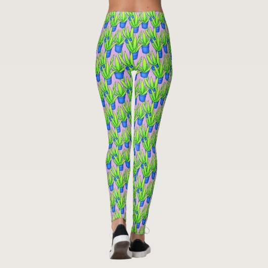 Leggings Aloe Vera Motif Plante Textile (Dos)