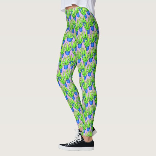 Leggings Aloe Vera Motif Plante Textile (Gauche)