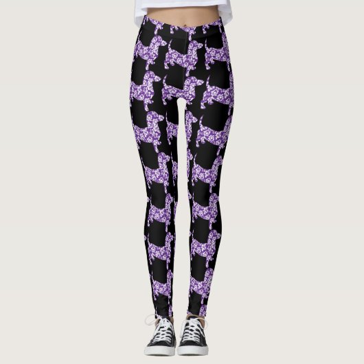 Leggings Aloha Dachshund violet (Devant)