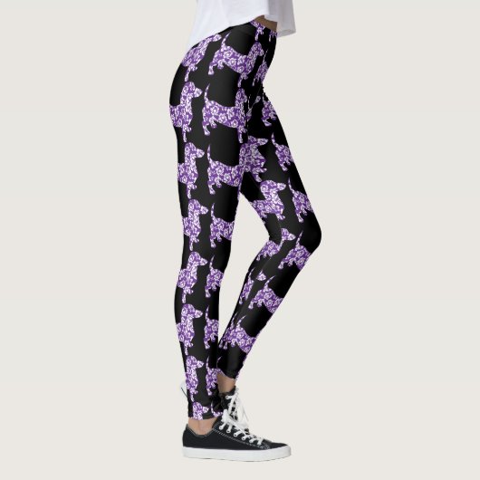 Leggings Aloha Dachshund violet (Droite)