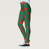 Leggings Aloha Hawaii Rouge sur le Motif de Noël vert (Gauche)