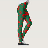 Leggings Aloha Hawaii Rouge sur le Motif de Noël vert (Droite)
