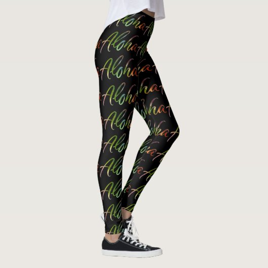 Leggings Aloha - lettrage tropical de main - nature (Droite)