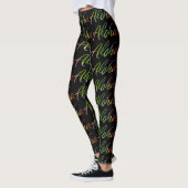 Leggings Aloha - lettrage tropical de main - nature (Gauche)