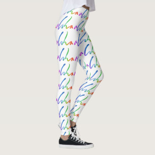Leggings Aloha - lettrage tropical de main - voiles et