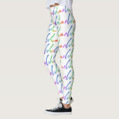 Leggings Aloha - lettrage tropical de main - voiles et (Gauche)