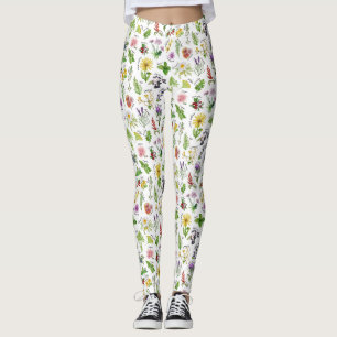 Leggings Alphabet de plantes et d'herbes