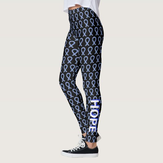 Leggings ALS Bleu et blanc Sensibilisation Ruban Art Leggin (Gauche)