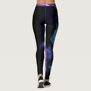 Leggings "Amanda" Entraîneur Purple Abstrait avec bande