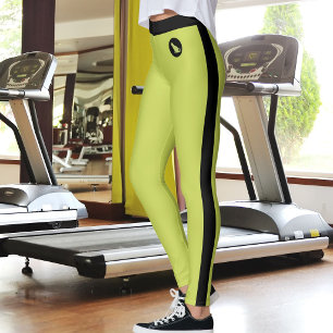 Leggings Amateur de chat personnalisé Maman jaune vert noir