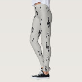 Leggings Amateurs de musique Note musicale Noir et gris (Gauche)