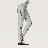 Leggings Amateurs de musique Note musicale Noir et gris (Droite)