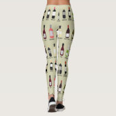 Leggings Amateurs de vin Bouteilles avec les noms Patternes (Dos)