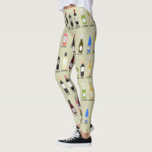 Leggings Amateurs de vin Bouteilles avec les noms Patternes (Gauche)