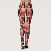 Leggings American Akita avec Rose - Saint Valentin (Dos)