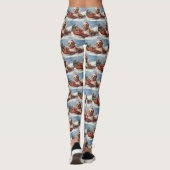 Leggings American English Foxhound dans Sledge Christmas (Dos)