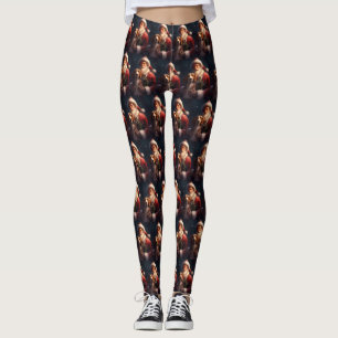Leggings American English Foxhound Santa Claus Noël