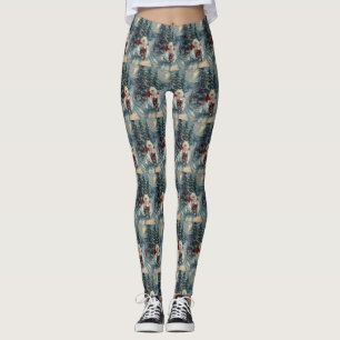 Leggings American Eskimo Dog équitation moto Noël