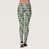Leggings American Staffordshire Beach Surf Peinture (Dos)