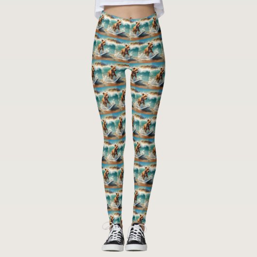 Leggings American Staffordshire Beach Surf Peinture (Devant)