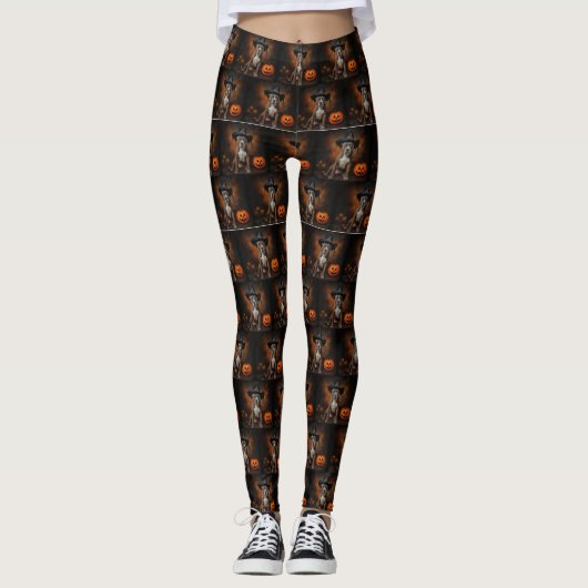 Leggings American Staffordshire Citrouille Halloween effray (Devant)