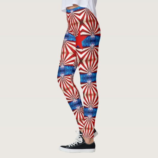 Leggings Amerikaanse vlag Red White Blue op aangep (Links)
