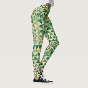 Leggings Amérindien motif tribal transparent vert